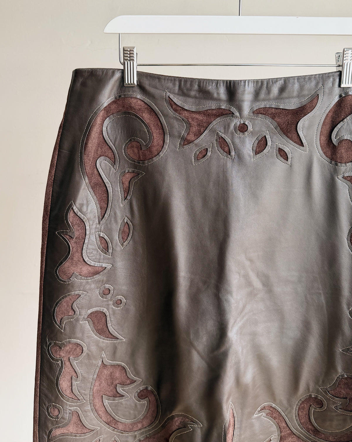 Danier Espresso Leather &amp; Suede Skirt - Hey Jude