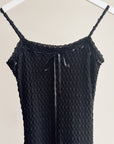 Black Crochet Babydoll Dress