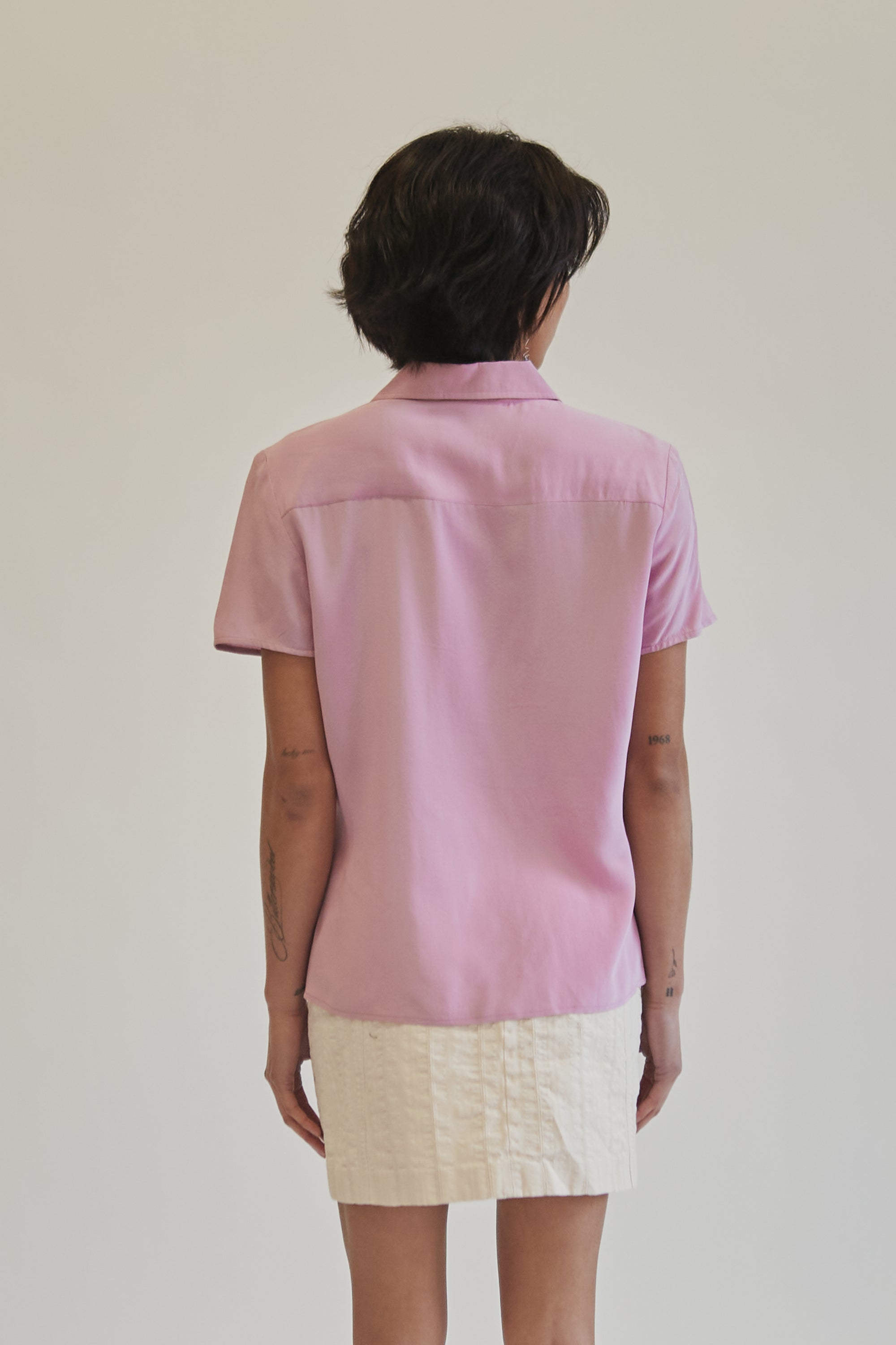 Petal Silk Short Sleeve Blouse - Hey Jude