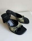 Algae Snake Print Mules | Size 38