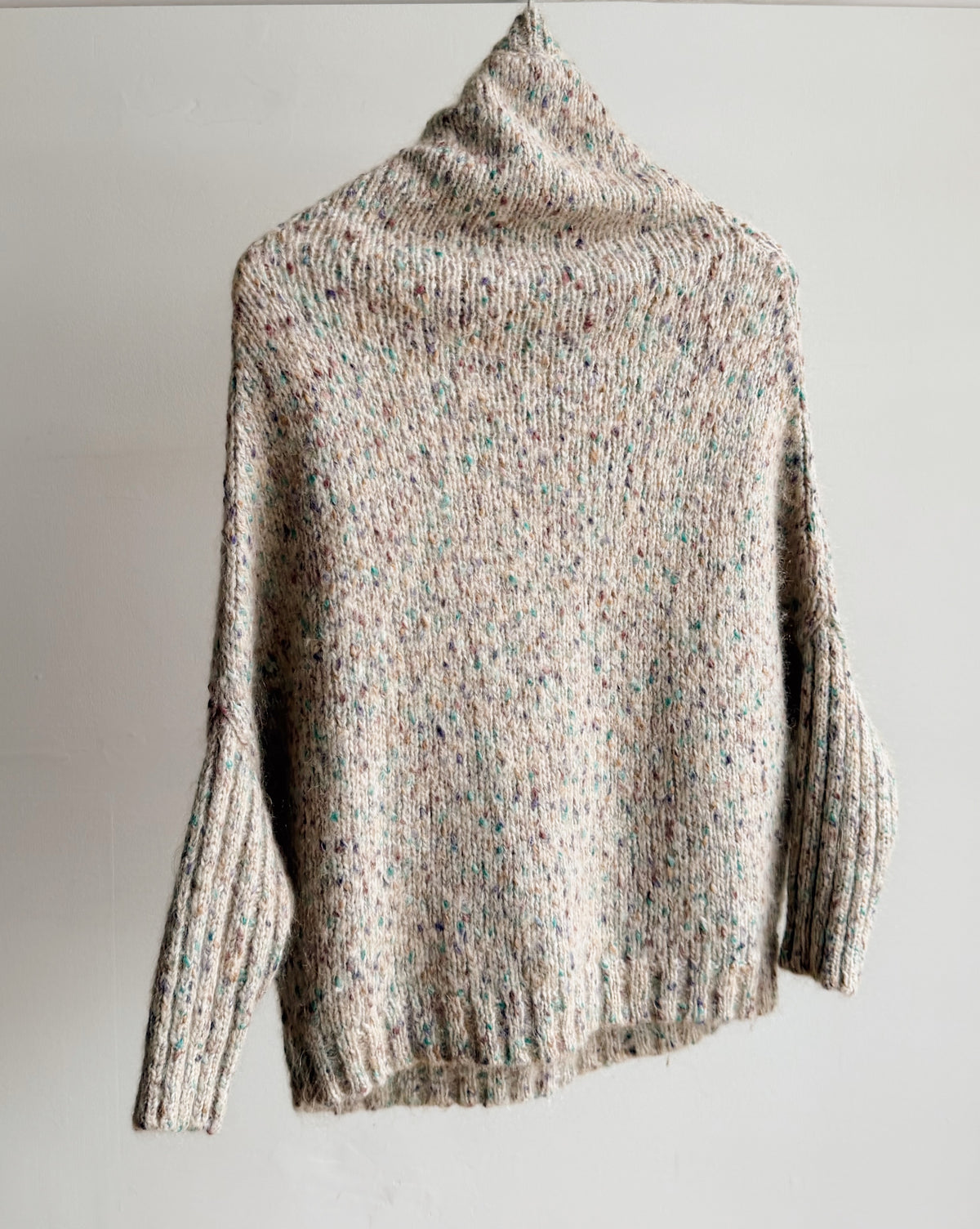 Oat Flecked Cowl Neck Cocoon Sweater - Hey Jude