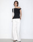 CUBIC - Slim-Fit One-Shoulder T-Shirt: Black / UN - Hey Jude