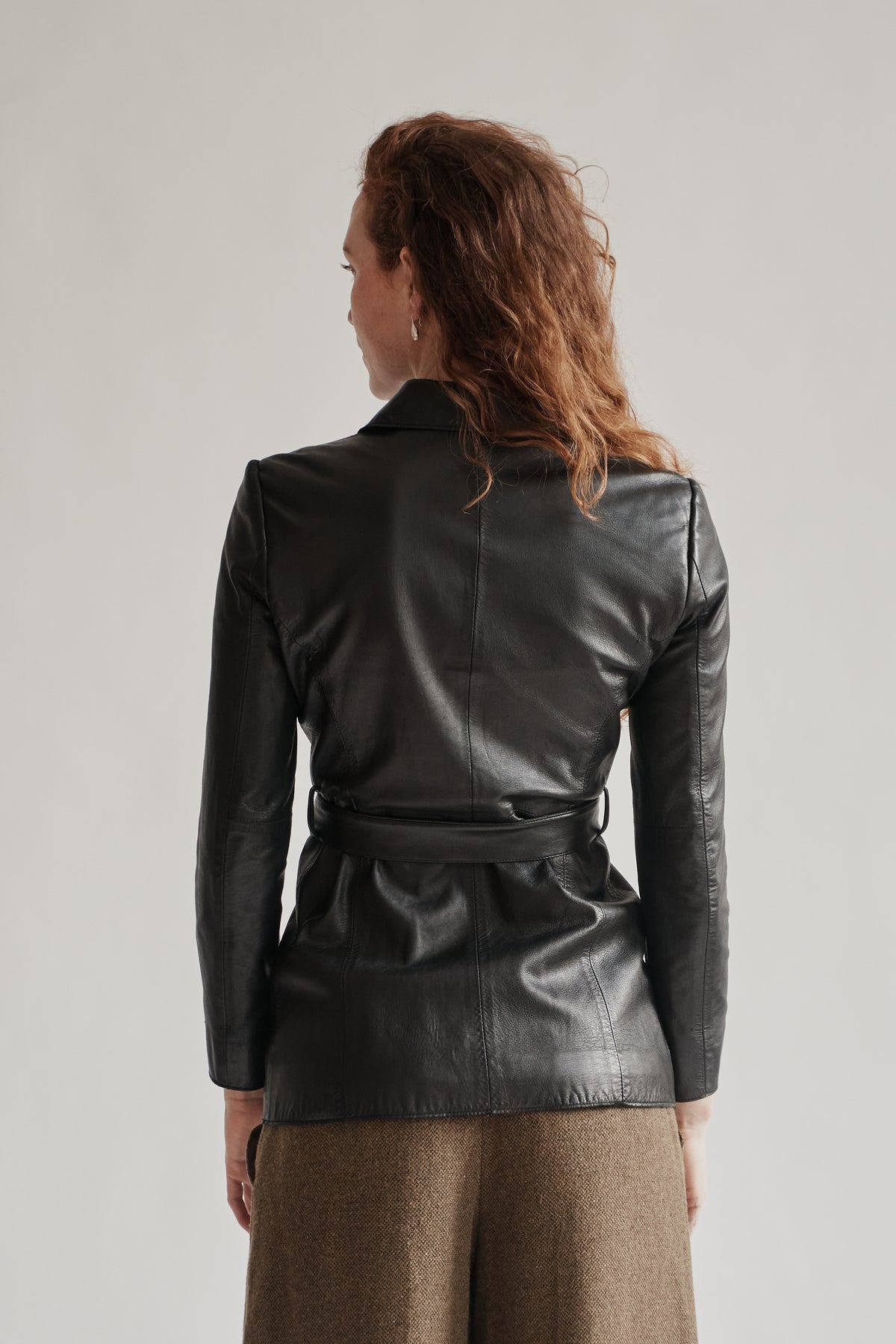 Soft Black Belted Minialist Leather Jacket - Hey Jude