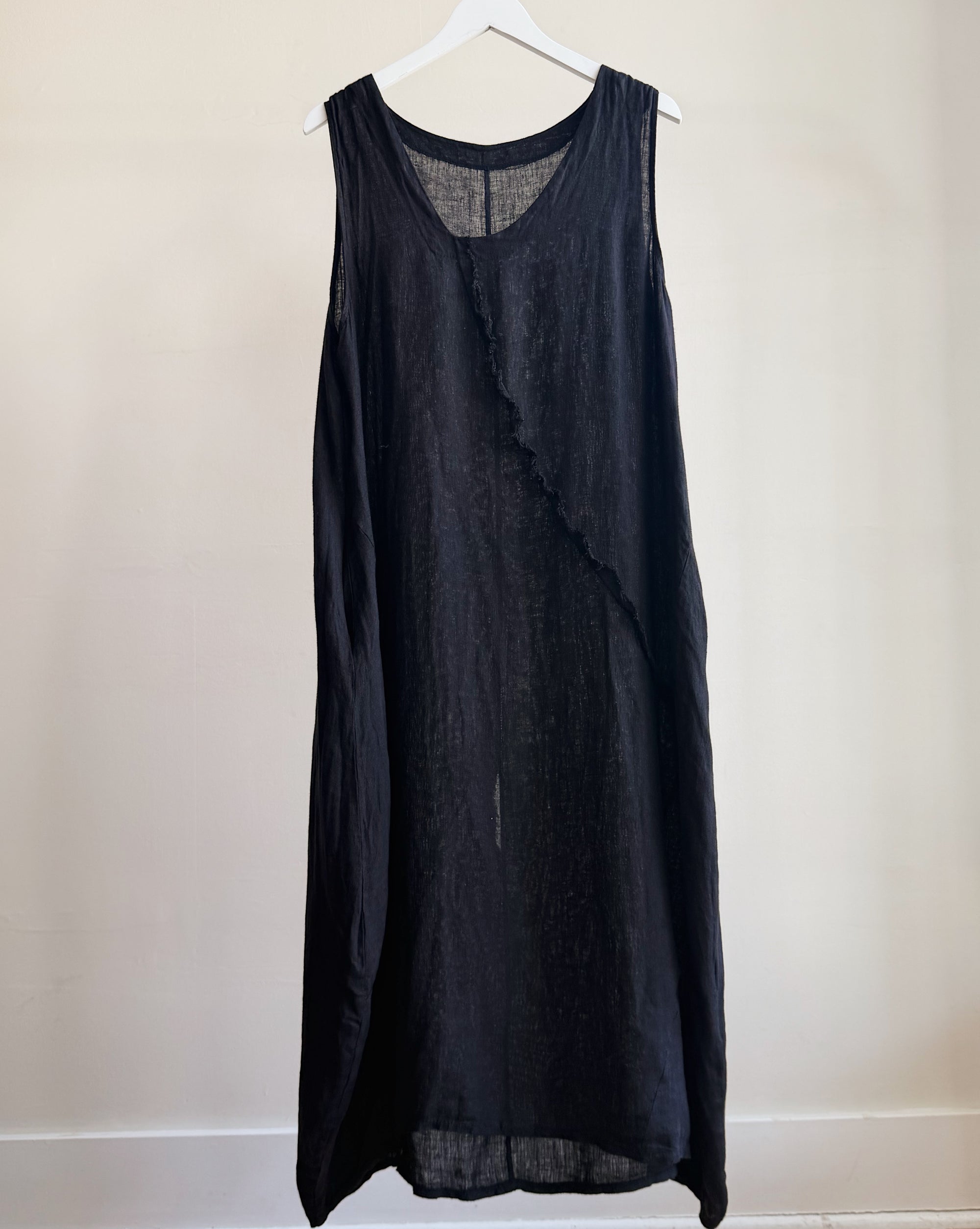 Black Linen Cloud Dress