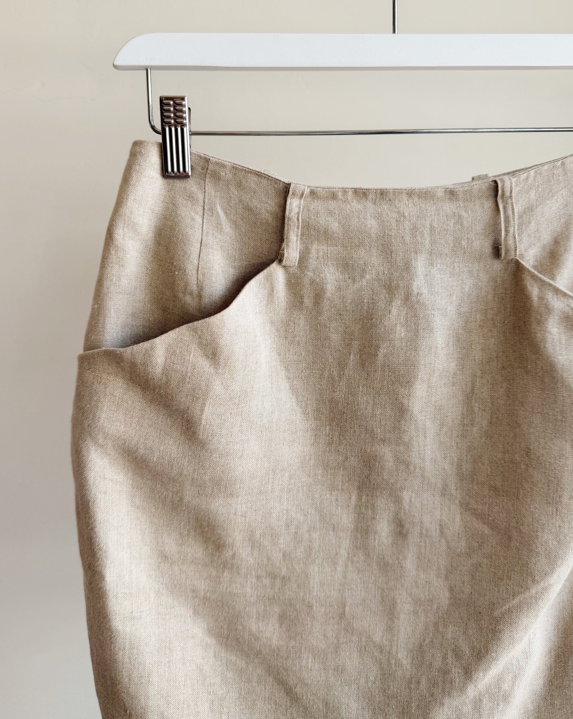 Natural Linen Mini Skirt