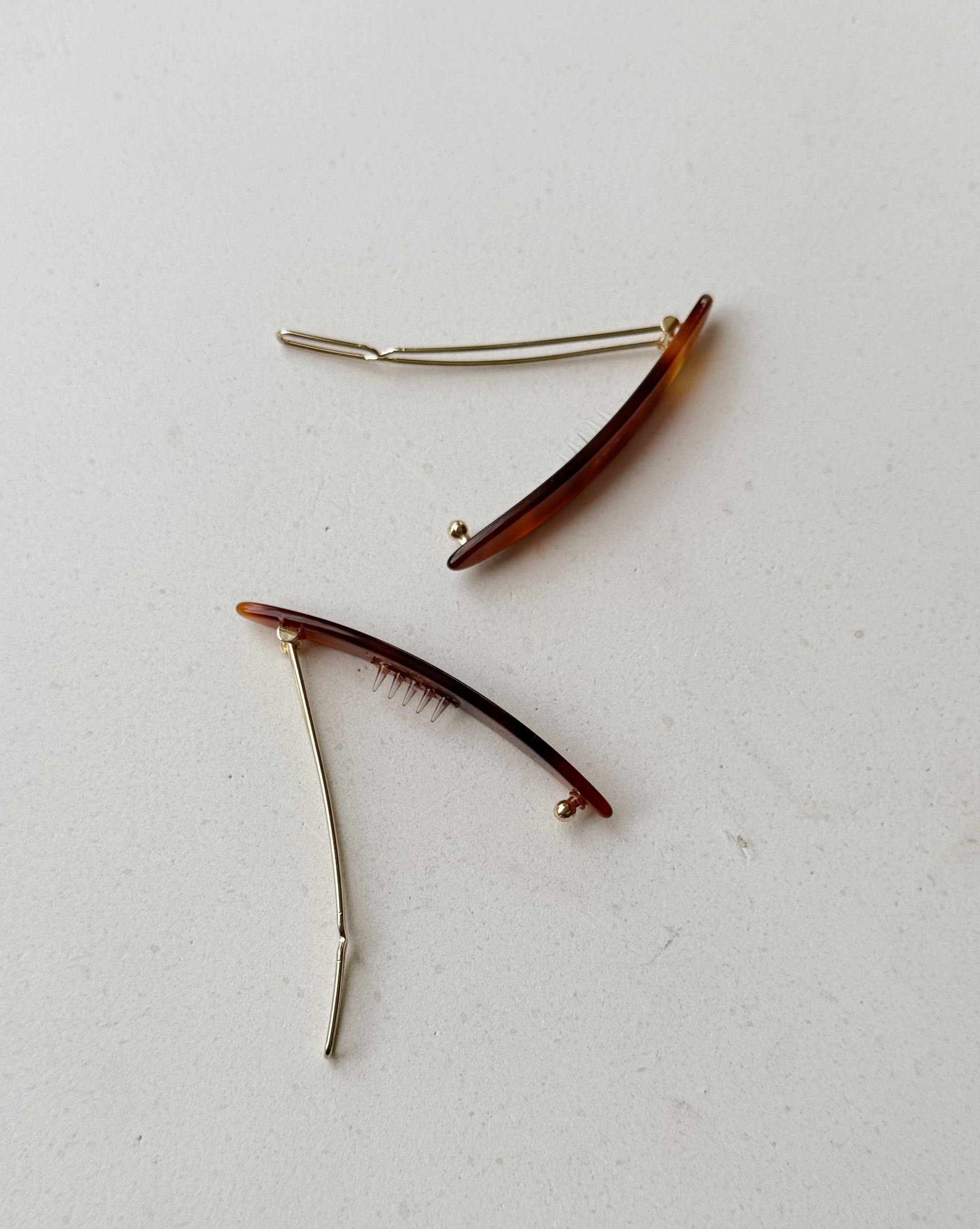 Parcelona | Small Oblong  Hair Clips in Tortoise