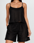 Wildflo Studio - Linen Bermuda Shorts Ink: Ink / S - Hey Jude