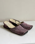 Orchid Square Toe Leather Mules