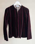 Burgundy Velvet Striped Jacket
