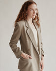 Stone Wool + Silk Double Breasted Blazer