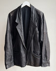 Carbon Embossed Leather Blazer Jacket - Hey Jude