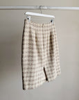 Sand Wool Boucle Plaid Skirt - Hey Jude