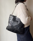 Coach Black Crackle Slim Convertible  Bag