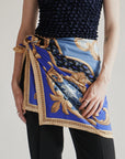 Mixed Blue Baroque Silk Scarf