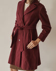 Maroon Tailored Wool Coat