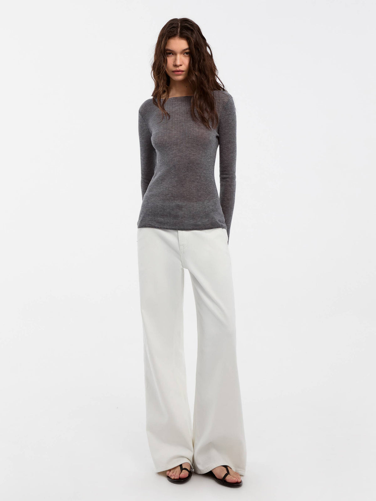 Cubic | Wool Knit Top in Gray