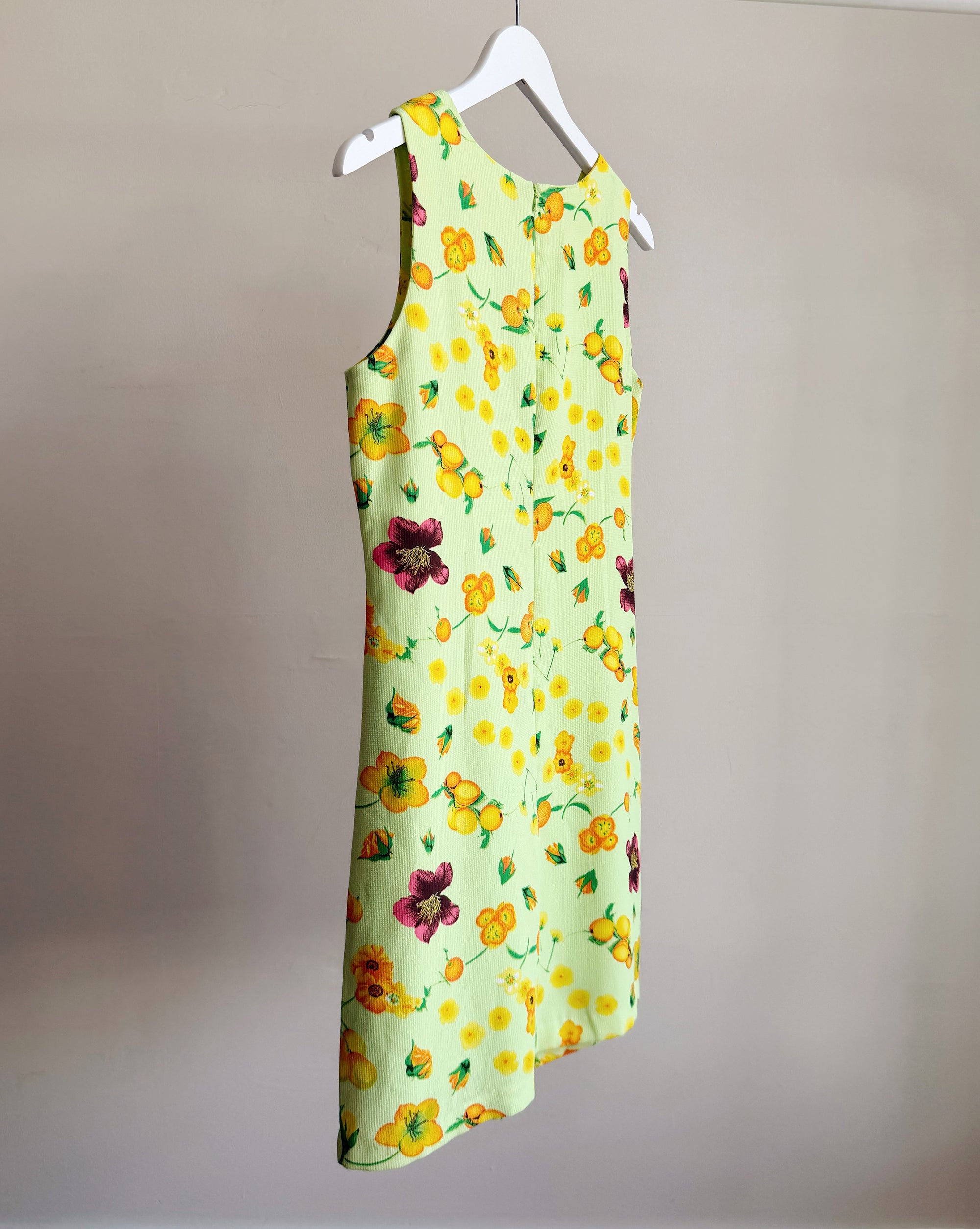 Lime Flowers + Fruit Summer Shift Dress