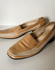Tan Perforated Leather Loafer | Size 8 - Hey Jude