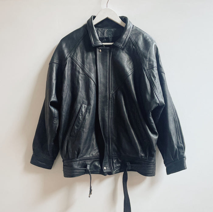 Tourmaline Leather Bomber Jacket