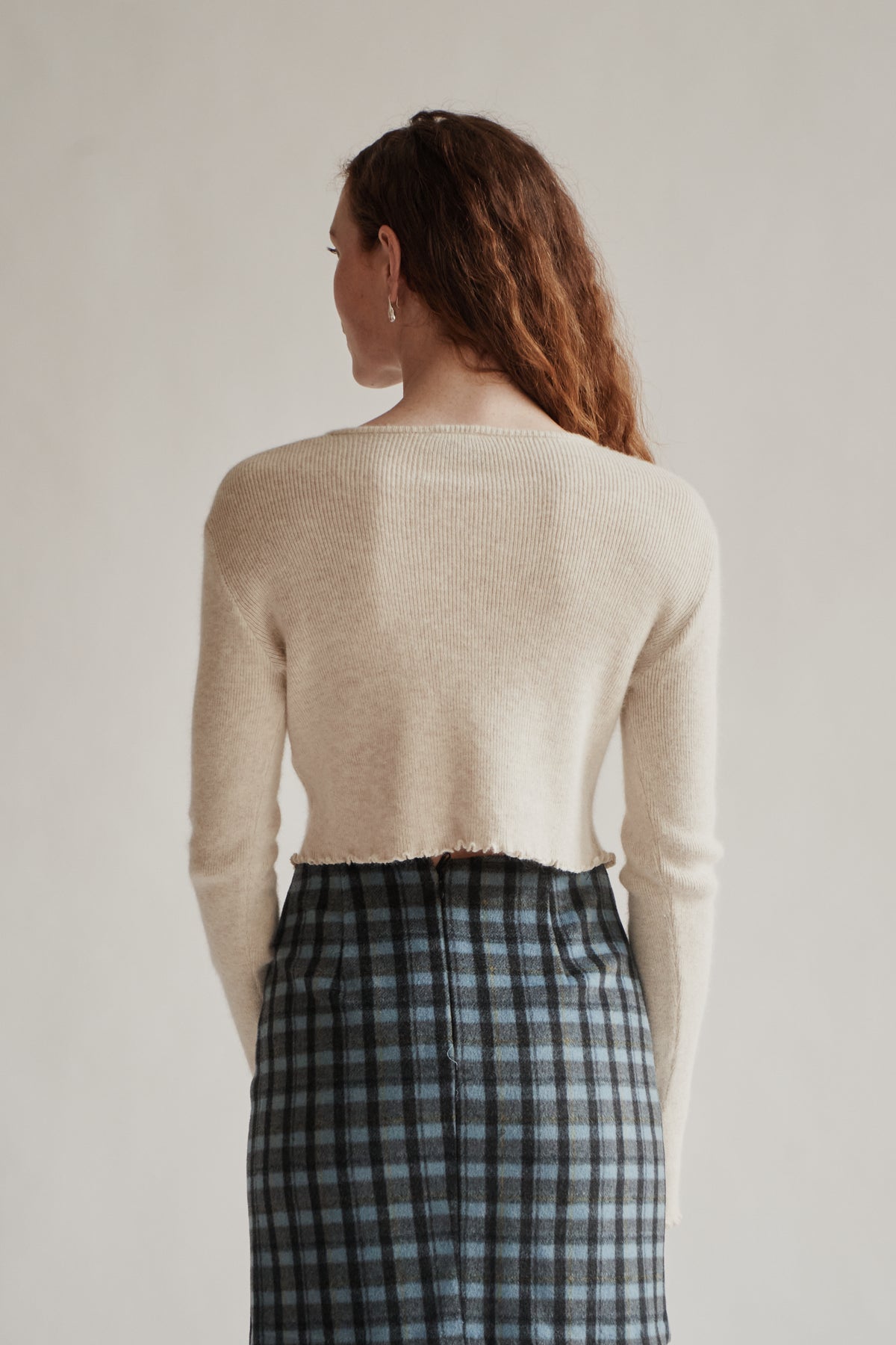 Oatmeal Cashmere Rosebud Cardigan