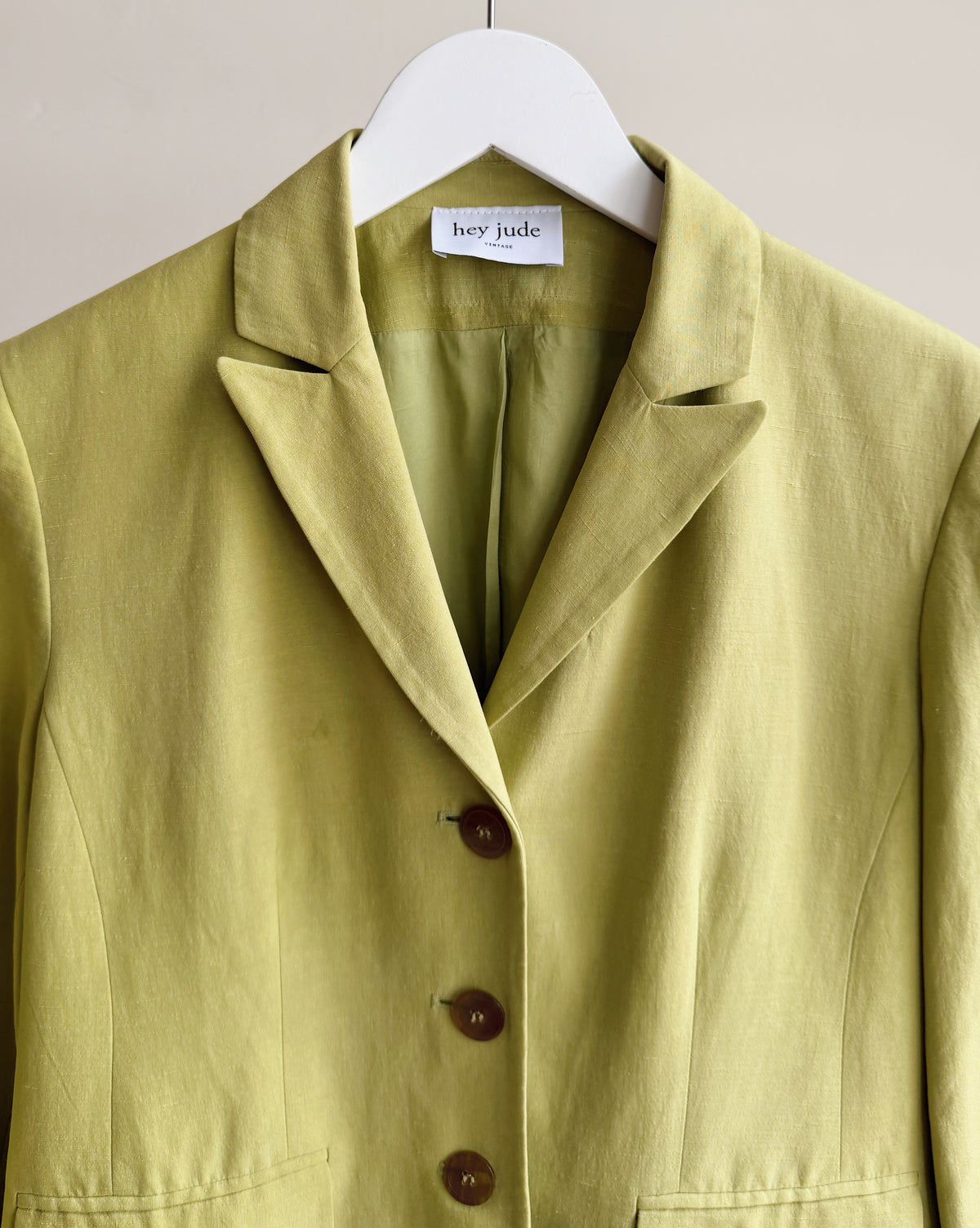 Chartreuse Silk Tailored Blazer - Hey Jude