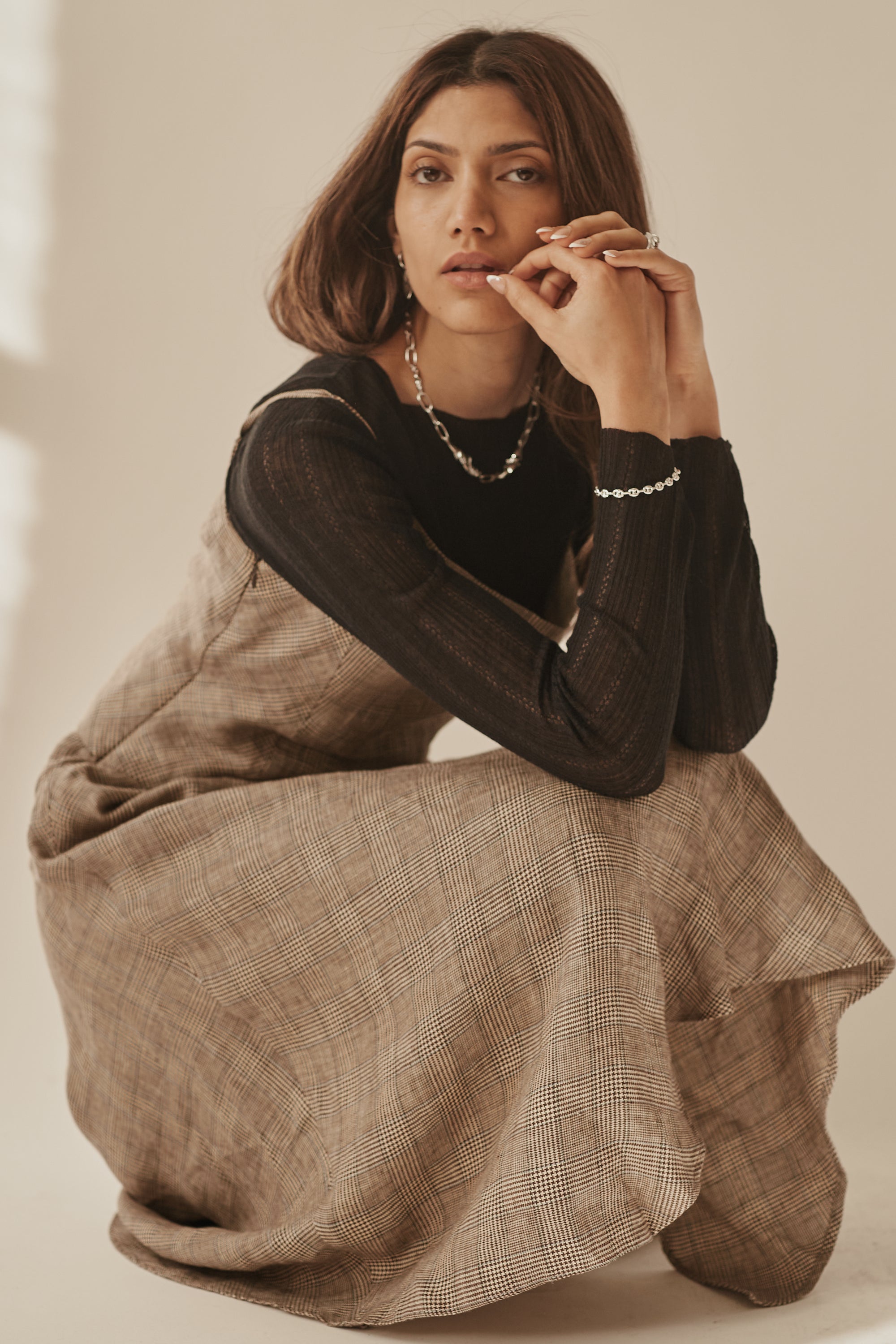 Biscotti Plaid Asymmetrical Dress