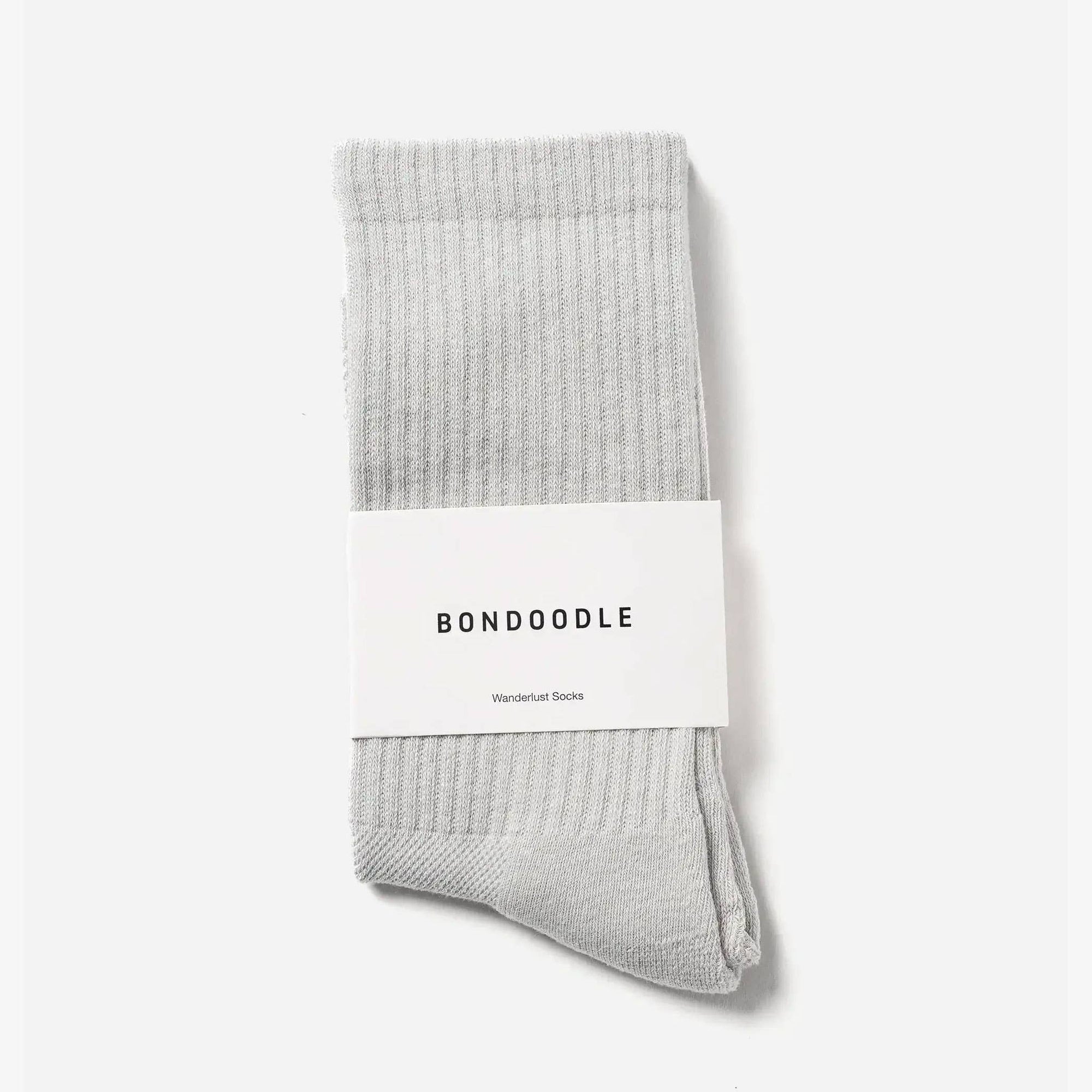 Bondoodle - Ribbed Sport Gym Crew Socks in Cool Grey - Hey Jude