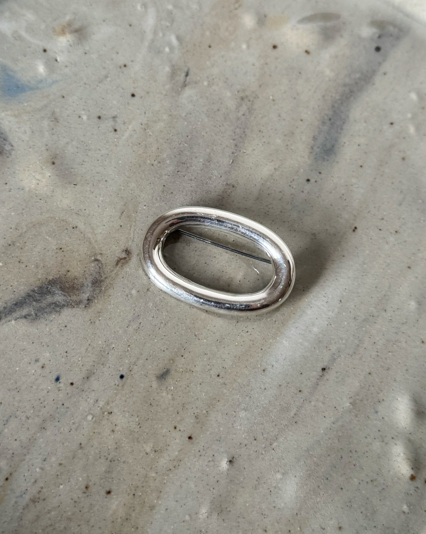 Vintage Silver Oval Brooch - Hey Jude