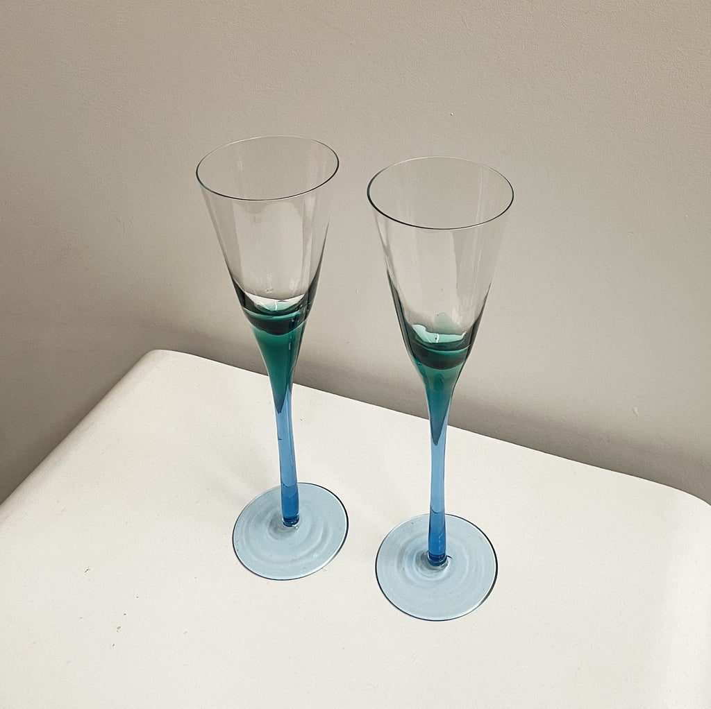 Ocean Ombre Champagne Flutes
