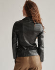 Ebony Tailored Leather Blazer Jacket