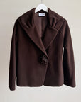 Mocha Cashmere Rosette Jacket - Hey Jude