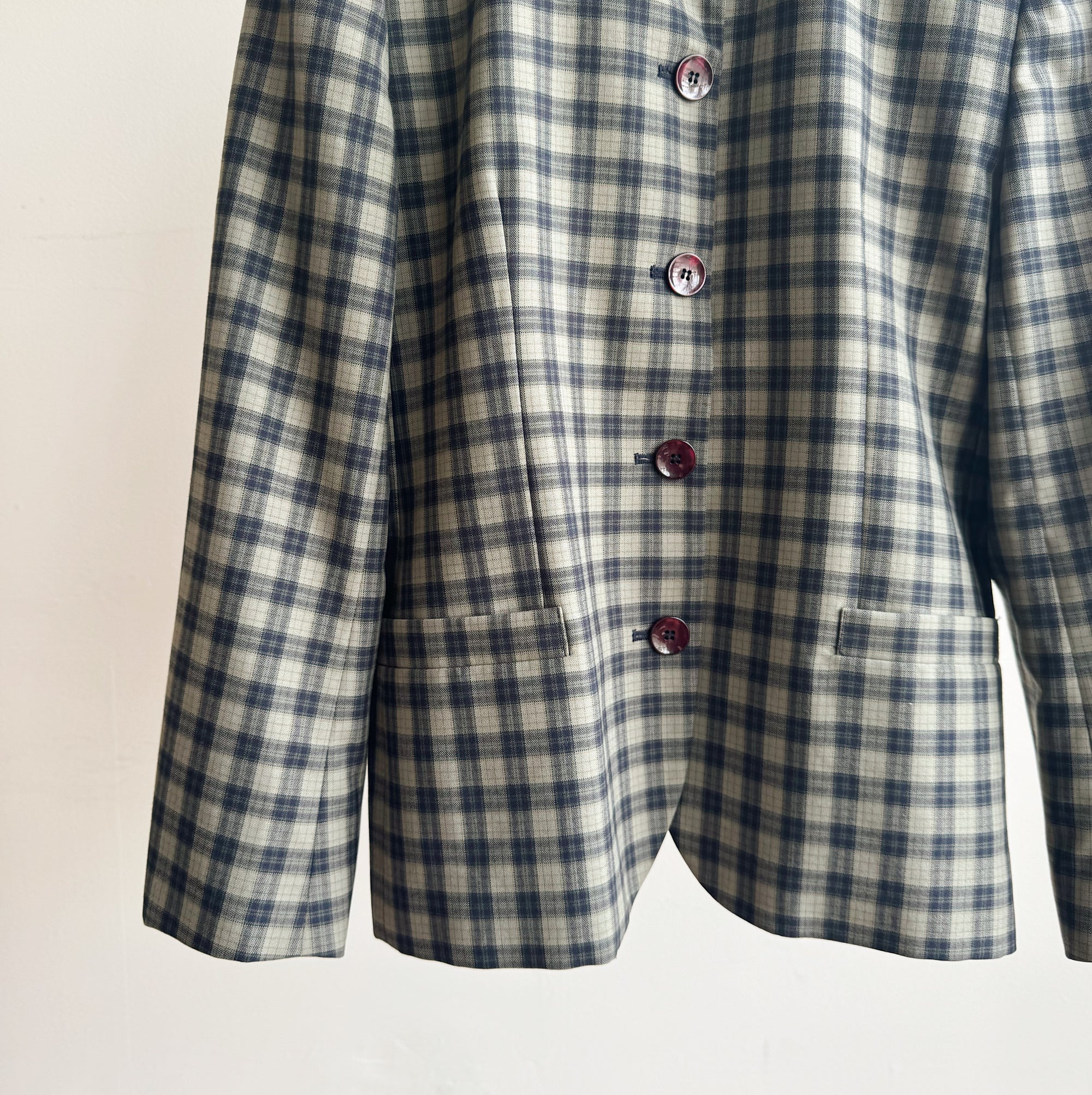 Muted Plaid Spread Collar Jacket - Hey Jude