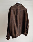 Hickory Textured Leather Bomber Jacket