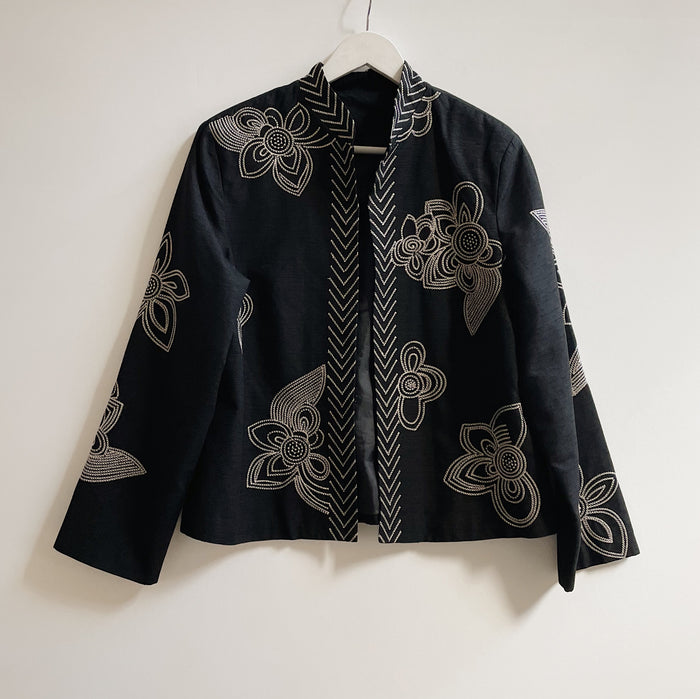 Obsidian Silk Embroidered Jacket