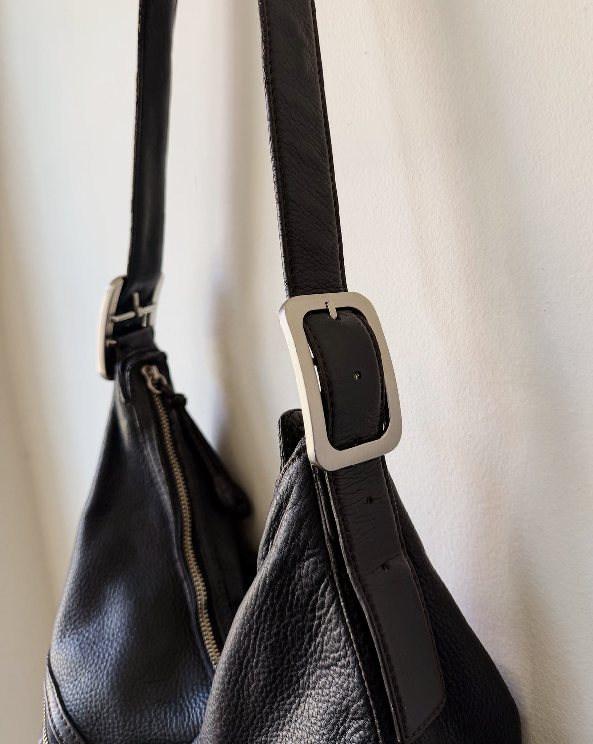 Chocolate Utility Leather Crossbody Bag