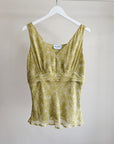 Avocado Silk Floral V-NeckTank
