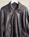 Carbon Textured Leather Bomber - Hey Jude