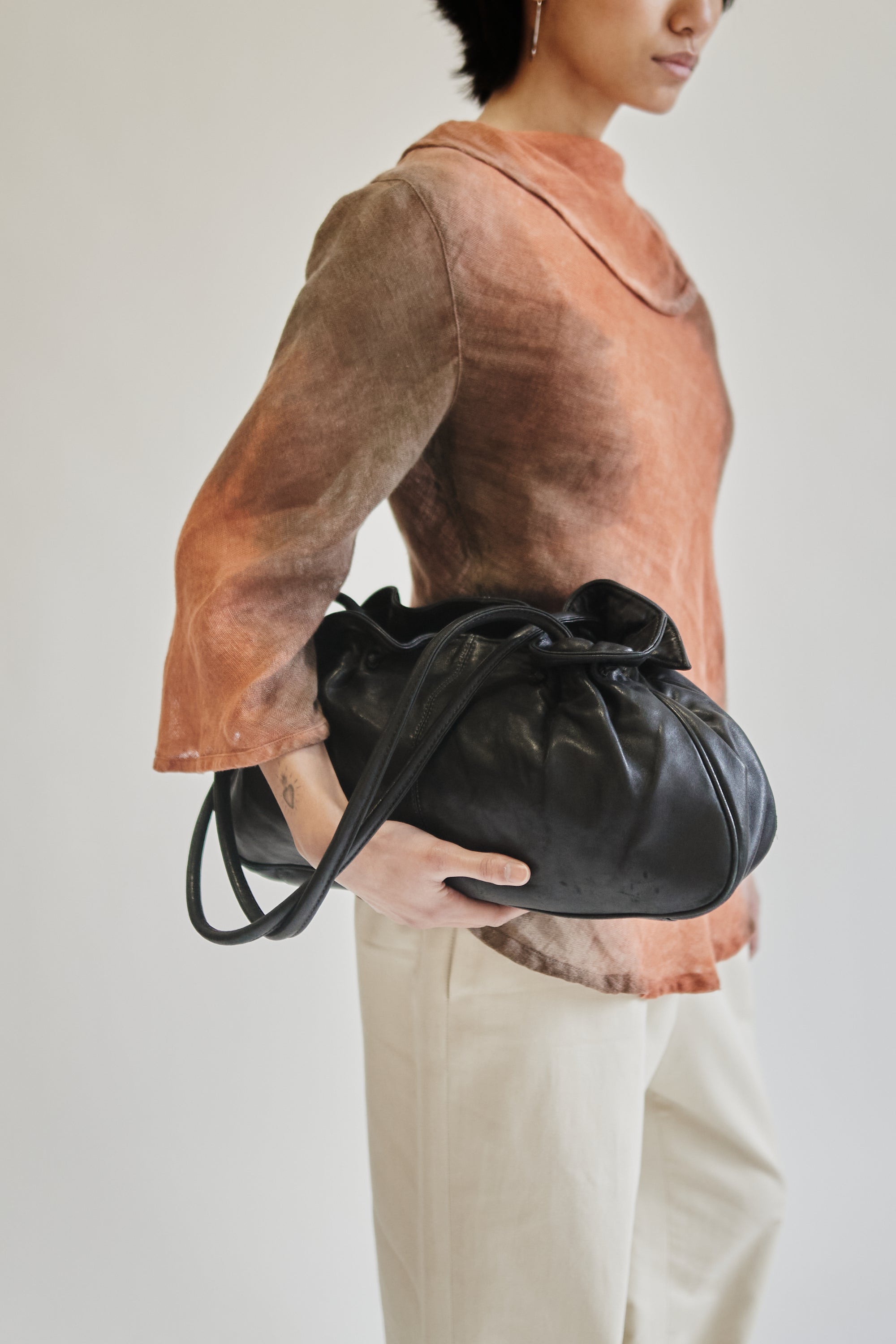 Ink Leather Dumpling Bag - Hey Jude