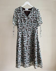 Sky Blue Floral Bias Cut Silk Dress - Hey Jude
