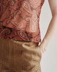 Red Sheer Paisley Tee