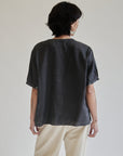 Sable Linen Asymmetrical Tee - Hey Jude