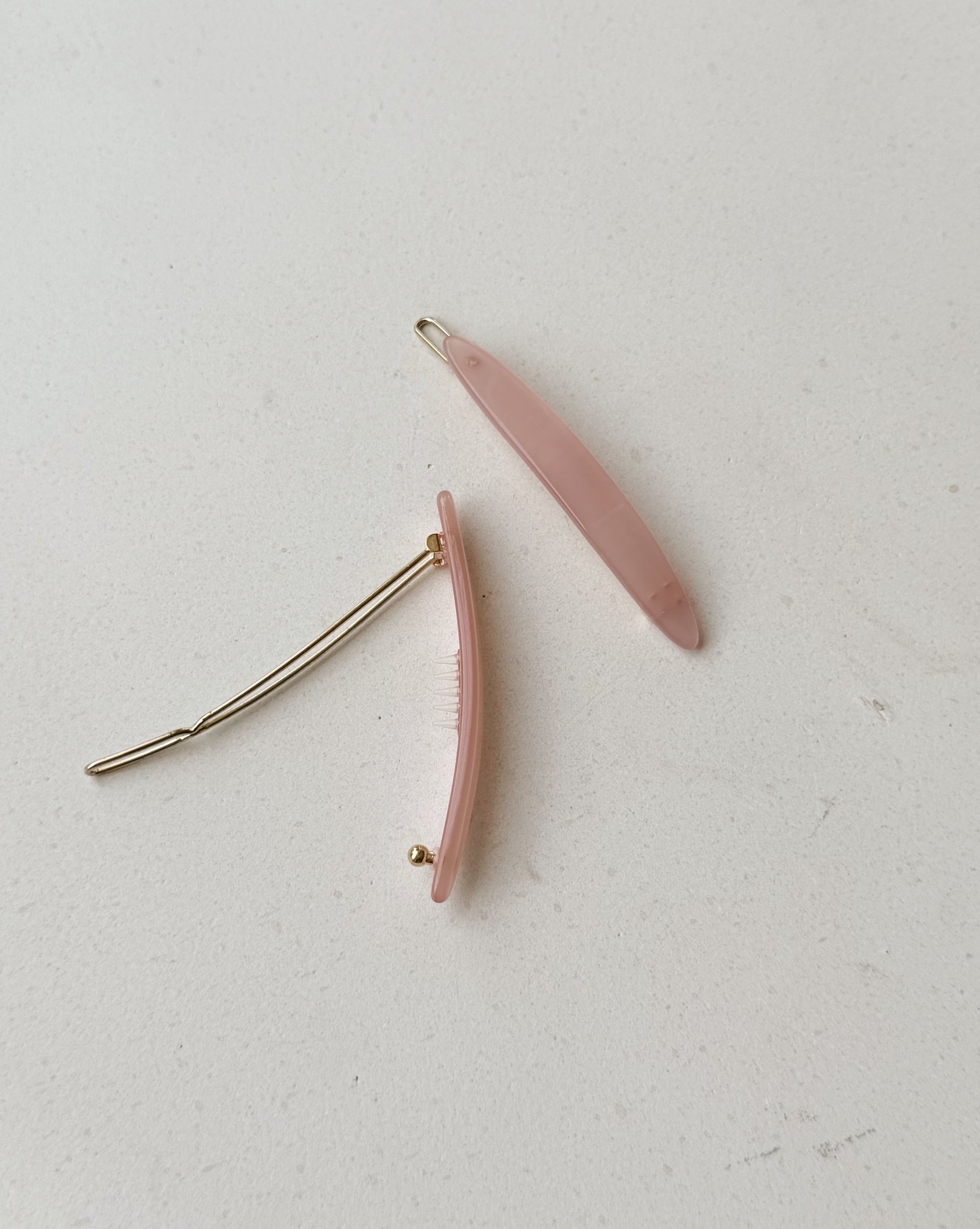 Parcelona | Small Oblong Hair Clips in Blush