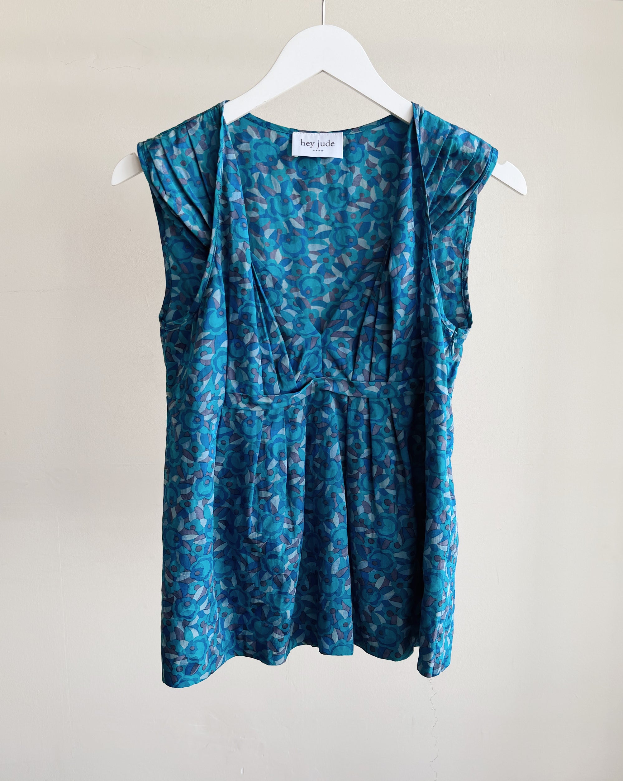 Indigo Floral Silk Structural Blouse