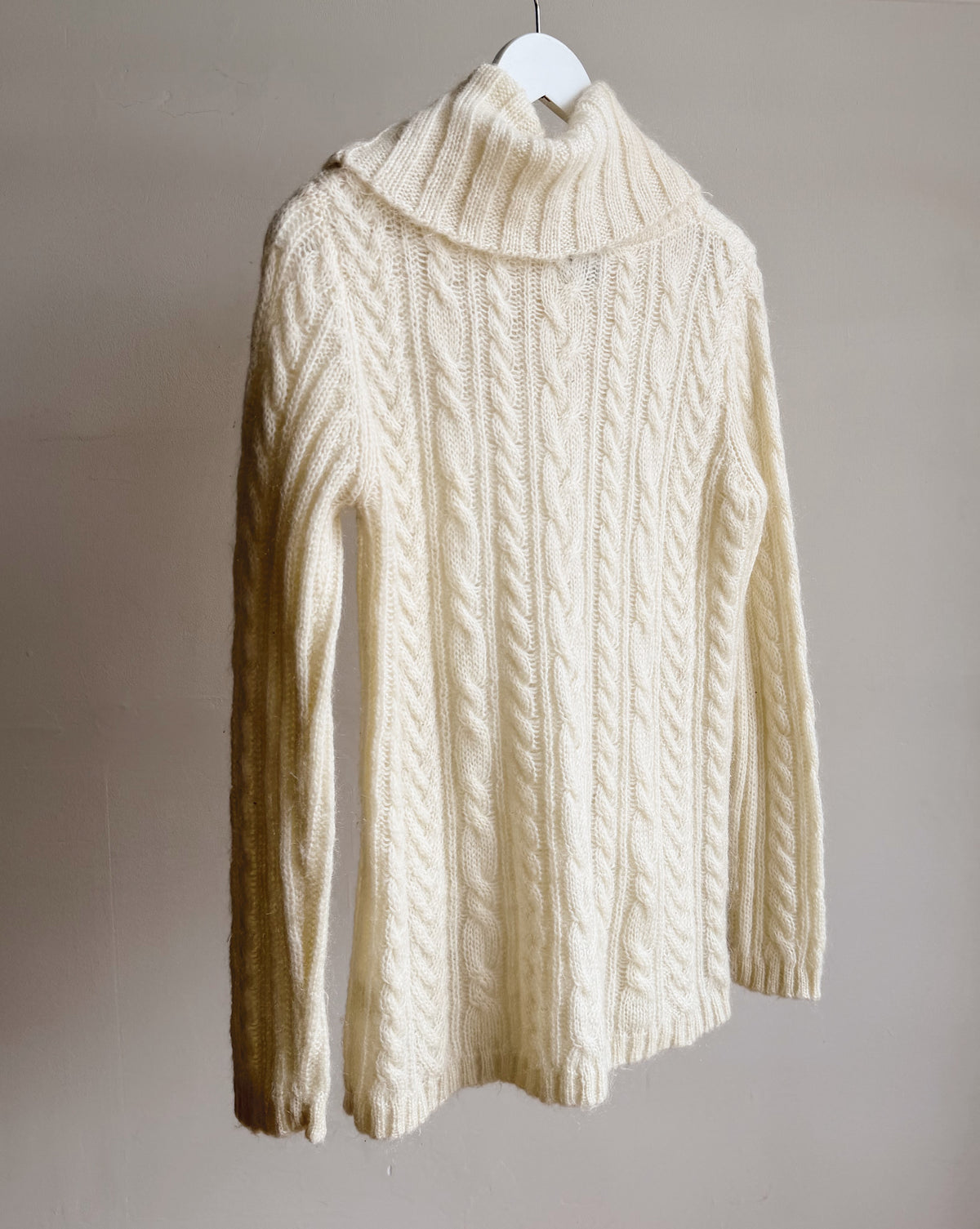 Buttermilk Mohair Cable Knit Turtleneck - Hey Jude