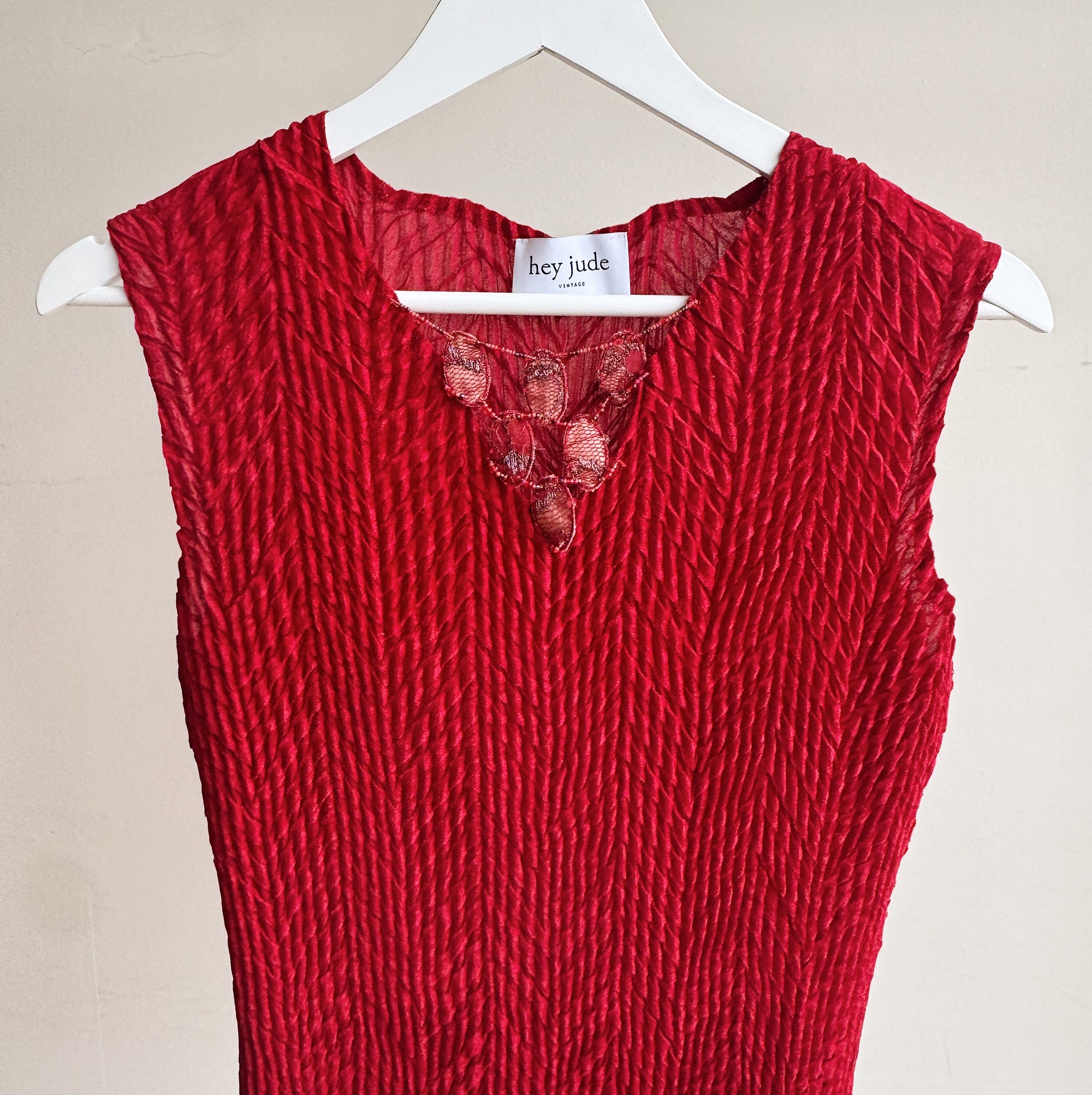 Ruby Velvet Pleated Top - Hey Jude