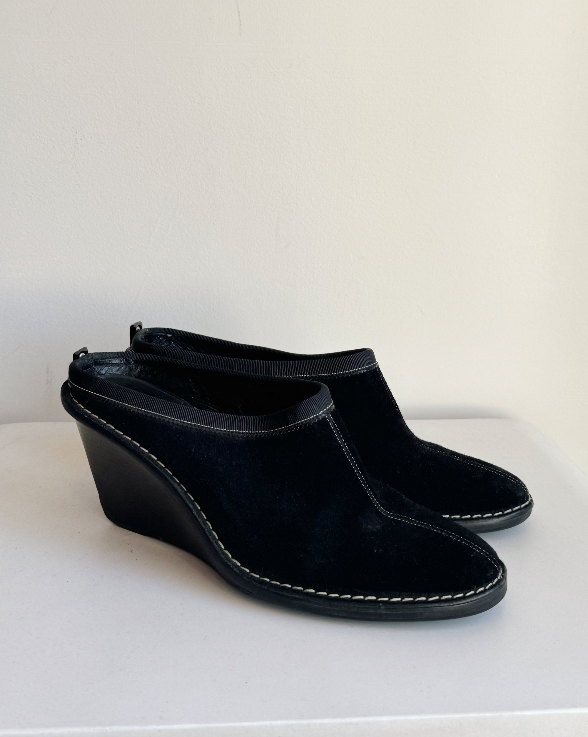 Cole Haan Black Suede Mules | Size 8