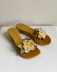 Honey Floral Applique Wedge Sandals | Size 8