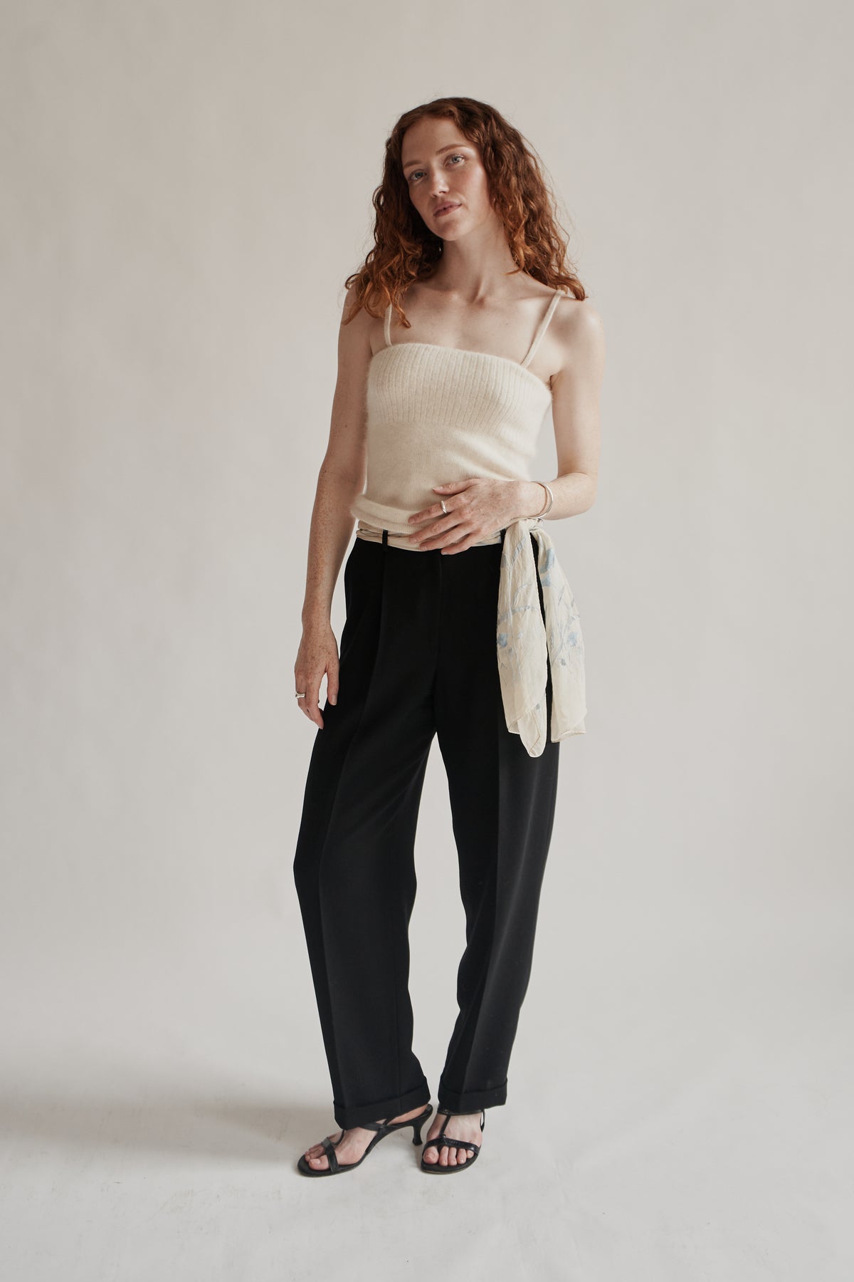 Ivory Angora Ribbed Tank
