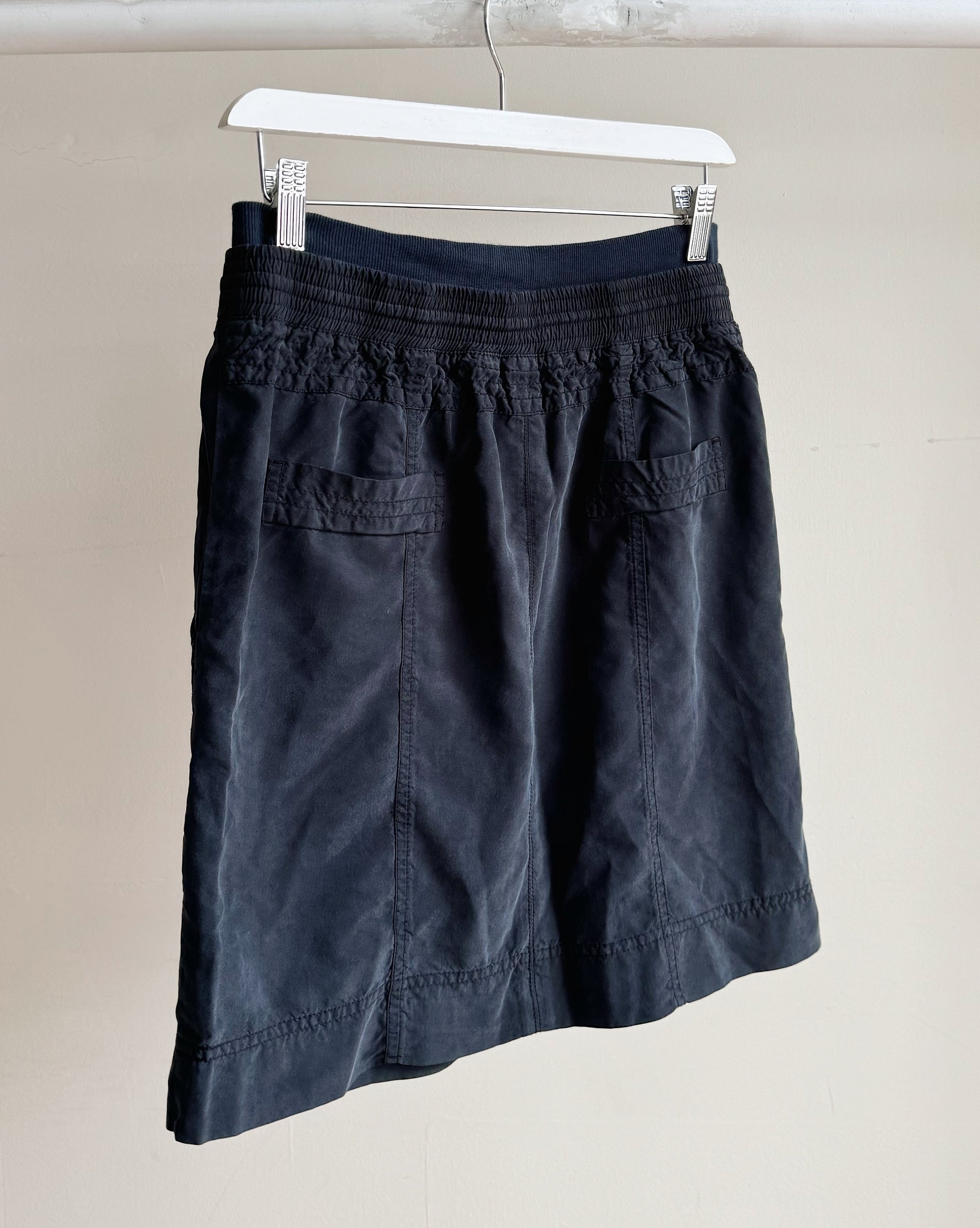 Black Silk Utility Mini Skirt - Hey Jude