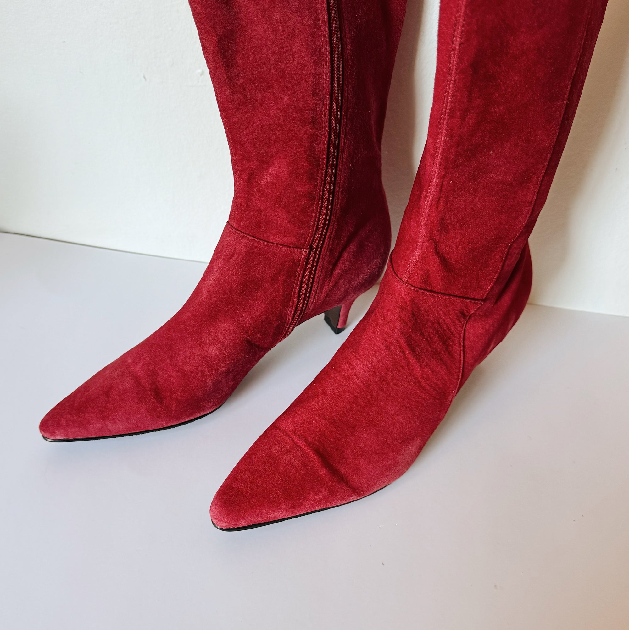 Scarlett Suede Pointed Mid-Calf Boots | Size 7 - Hey Jude